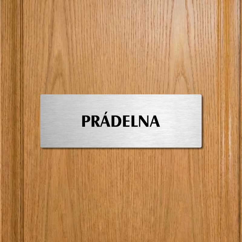 Prádelna, 240x79mm, zlatá popiska s dvojtým rámečkem
